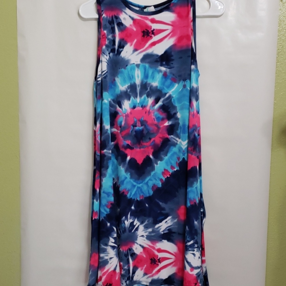 Tie dye summer dress Medium pockets!